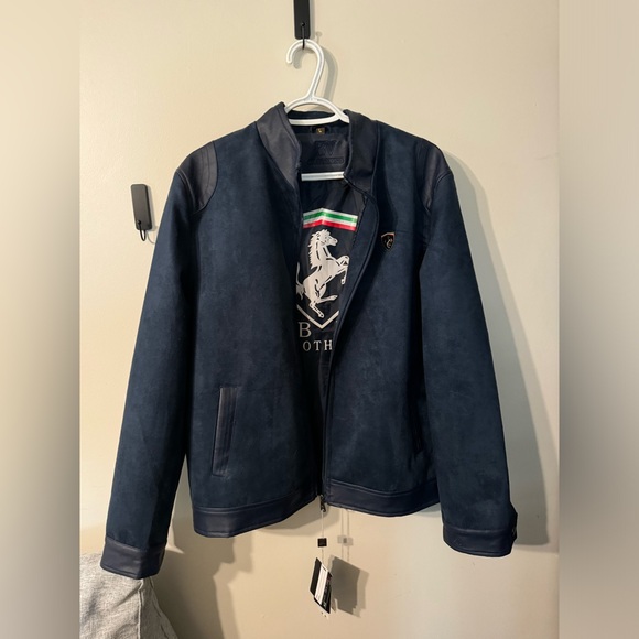 BV Clothing Suede Navy Jacket - Picture 1 of 7